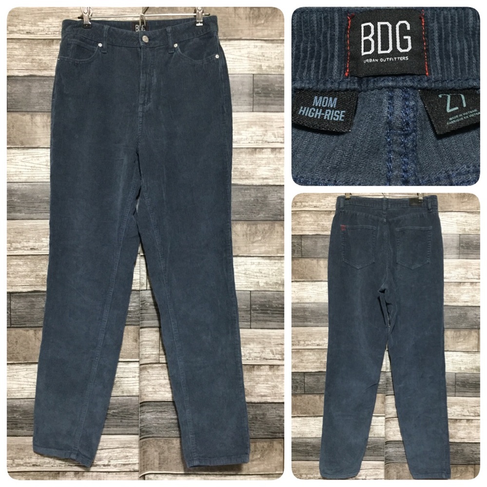 BDG Mom High Rise Corduroy Pants Women’s 27 Blue Gray (Inseam 29)